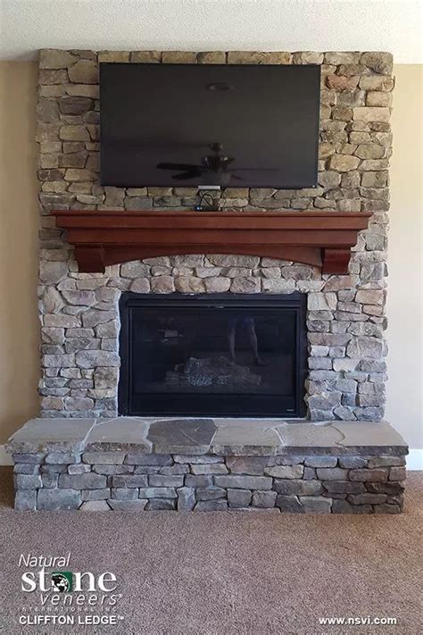 Cliffton Ledge Fireplace 2 Fond Du Lac Natural Stone Real Stone