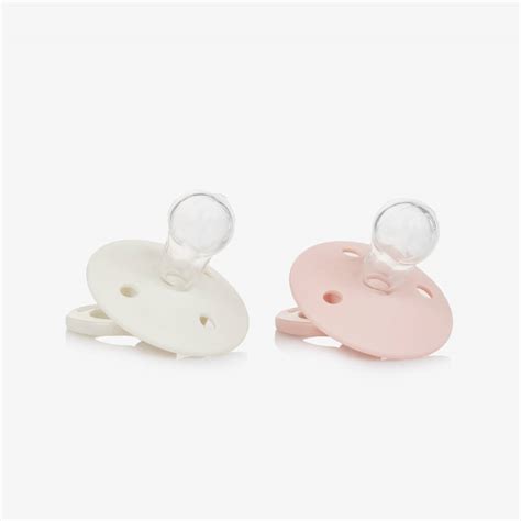 Elodie Girls Ivory And Pink Stripe Binky Bundle Dummies 2 Pack