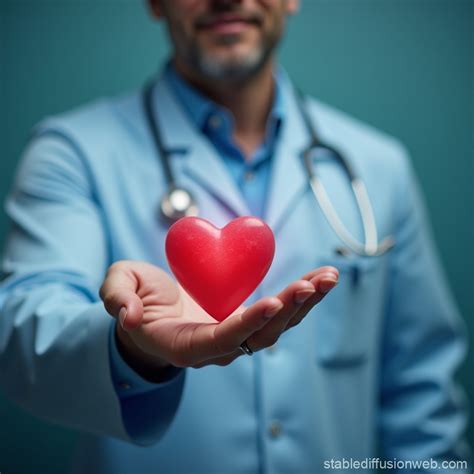 Doctor Holding A Heart Stable Diffusion Online