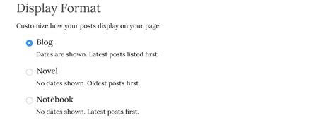 choosing  display format writefreely documentation