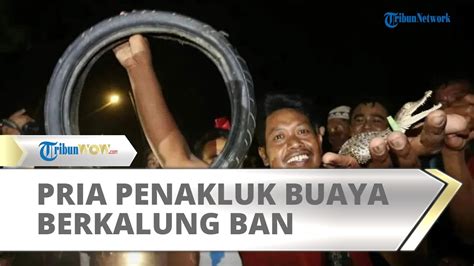 Sosok Pria Asal Sragen Penakluk Buaya Berkalung Ban Dipuji Lebih Hebat