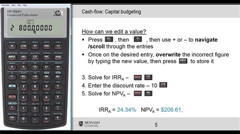 Using The Hp10bii Calculator For Banking And Finance Units At The Monash Business School Part