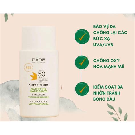 Chính Hãng Kem chống nắng kiềm dầu Babe Super Fluid Mattifying Sunscreen SPF 50 Shopee Việt Nam
