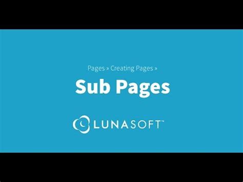 How To Create SubPages Using The LunaSoft Content Management System