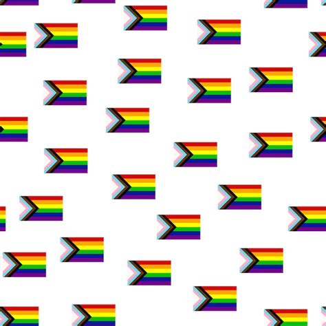 Patr N Sin Costuras Con Nueva Bandera Lgbt Corazones Texto Flor Y Bandera Orgullo Gay Mes Del