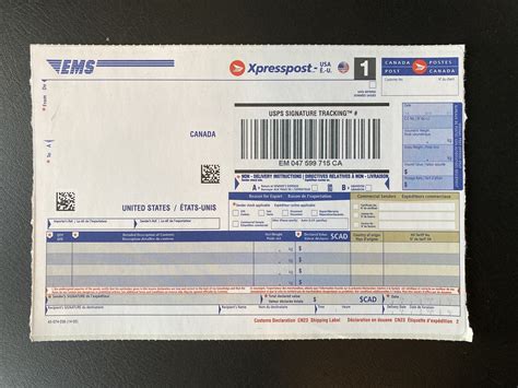 Canada Post Cn23 Label Xpresspost Usa Postal Labels Flickr