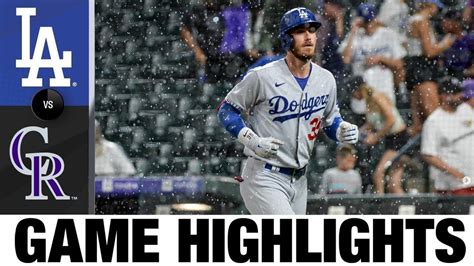 Dodgers Vs Rockies Game Highlights 62922 Mlb Highlights Mlb