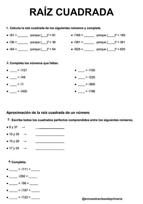 Ejercicio Online De Ra Z Cuadrada Para Puedes Hacer Los Ejercicios