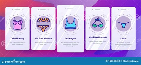 Lingerie Accessories Items Linear Vector Onboarding Stock Vector Illustration Of Lingerie