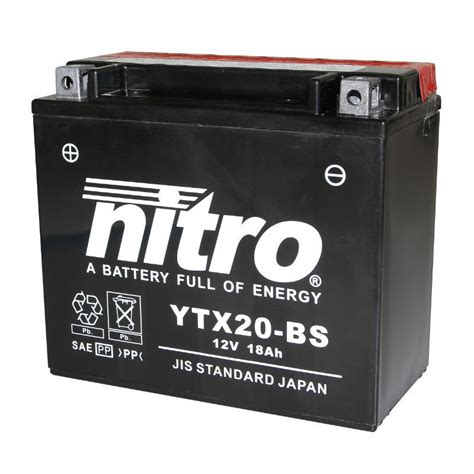 BATTERIE 12V 18 Ah NTX20 BS NITRO MF SANS ENTRETIEN AVEC PACK ACIDE