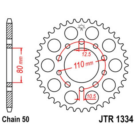 Couronne JT SPROCKETS Acier Standard 1334 530 44 Dents Tech2Roo