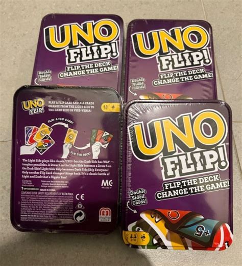 全新 Uno Flip 反轉雙面特別版鐵盒裝 特別玩法uno 全新board Game 桌上遊戲 情侶桌遊 情侶遊戲 二人遊戲 二人桌遊 多人桌遊 現貨 聖誕禮物 興趣及遊戲 玩具