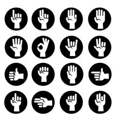 Counting Hand Countdown Gestures Language Number Vector Image