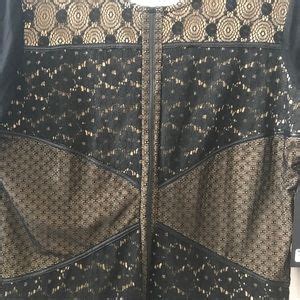 Bke Tops Nwtlong Sleeve Black Lace A Nude Top Poshmark