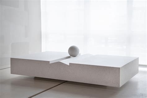 Outdoor Sunday Coffee Table In Whitestone Fiberglass By May Furniture