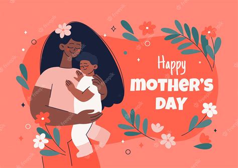 Premium Vector Flat Mothers Day Illustration