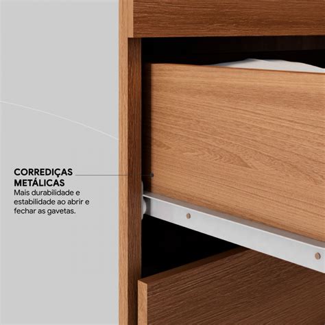 Guarda Roupa Casal Moema 3 Portas 2 Gavetas Flex Espelho Amêndola Nude Preto Prime Tx Demóbile