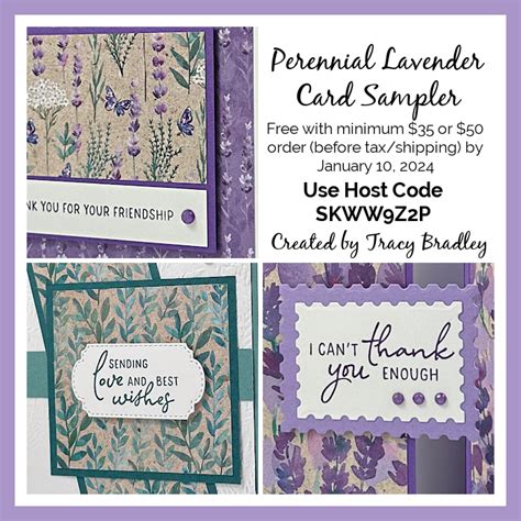 Last Day For Perennial Lavender Card Sampler Stamping With Tracy