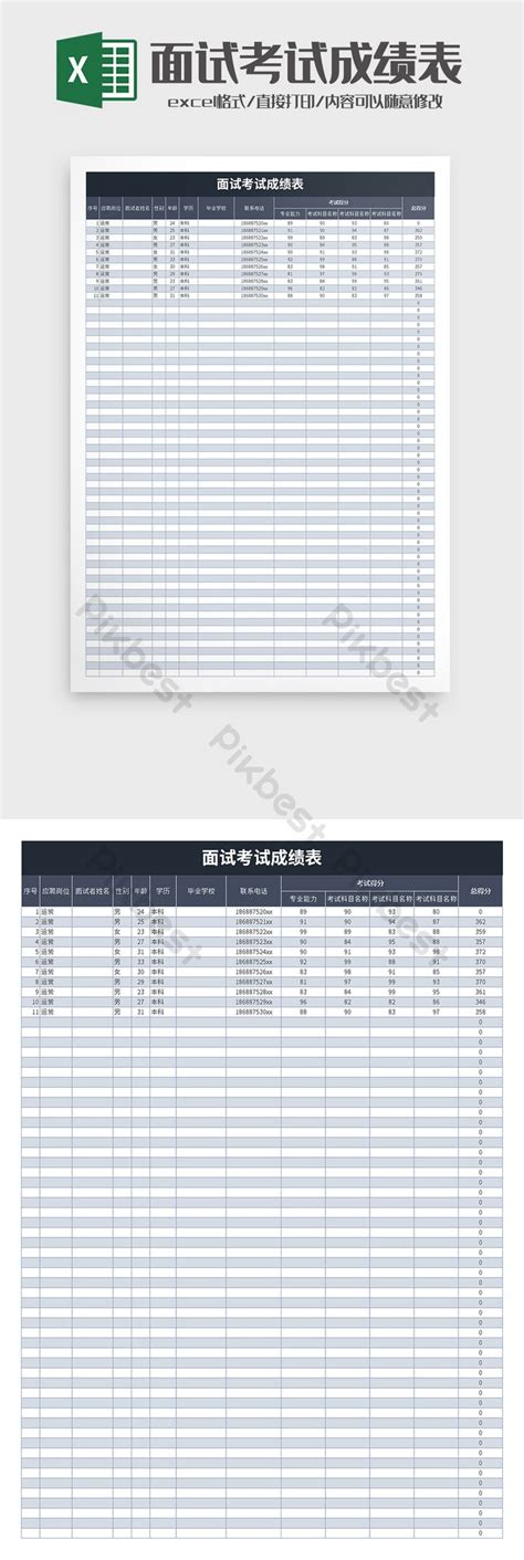 Interview Test Score Sheet Excel Template Excel XLS Template Free