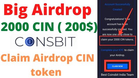 Claim Your Cin Token Airdrop From Coinsbit Exchanger How