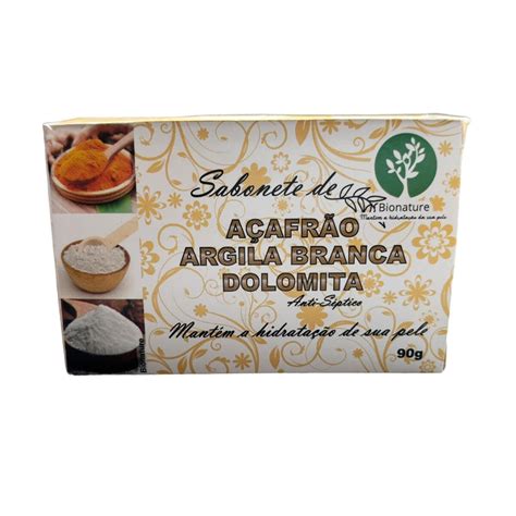 Comprar Sabonete Artesanal de Açafrão Argila branca Dolomita 90g