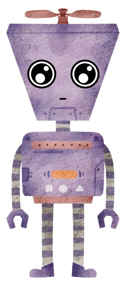 Cute Robot Hand Paint Watercolor 13182490 Png