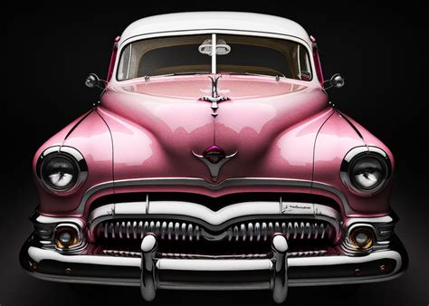 Pink Vintage Car Poster By Coffee Design Displate