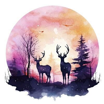 Watercolor Deer Stock Photos, Images and Backgrounds for Free Download