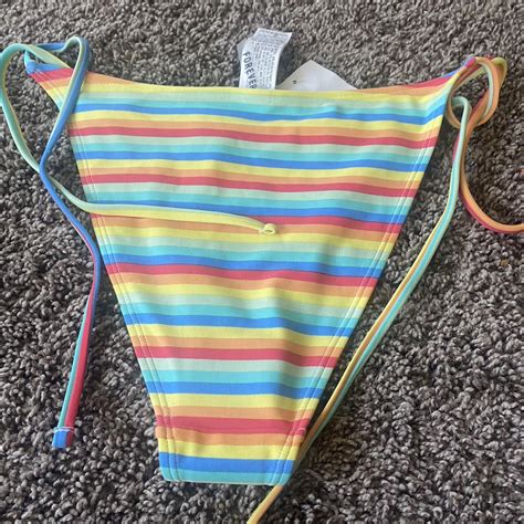 Rainbow Stripped Bikini String Tied On The Sides Depop