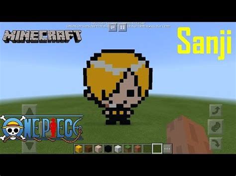 minecraft onepiece sanji pixel art youtube
