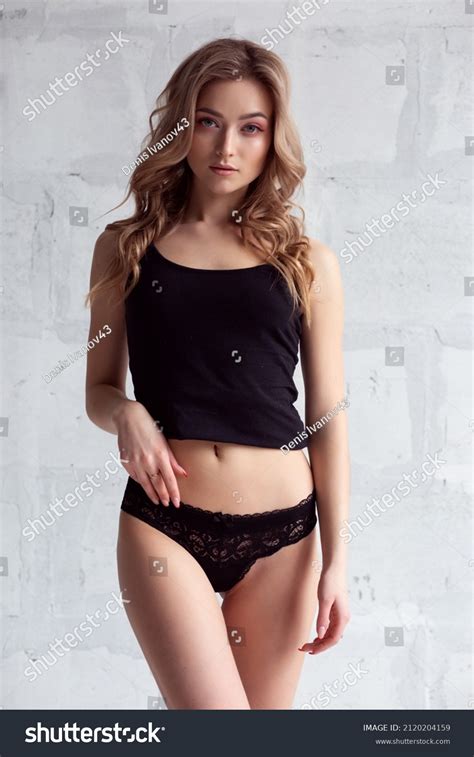 Sexy Gorgeous Blonde Girl Black Panties Stock Photo 2120204159 Shutterstock