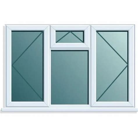 Residential White UPVC Fixed Window Size Dimension 4 X 6 Feet Glass