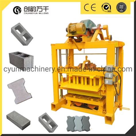 Qtj4 40 Electric Cement Brick Machinery For Manual Concrete Paving