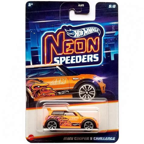 Masinuta Metalica Hot Wheels Neon Speeders Mini Cooper S Challenge TimodorToys Ro