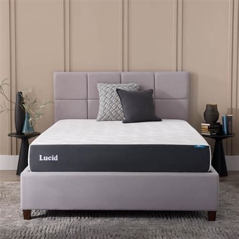 LUCID 10 Inch Gel Memory Foam Mattress Plush Feel CertiPUR US