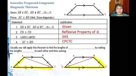 H3e Isosceles Trapezoid Diagonals - YouTube