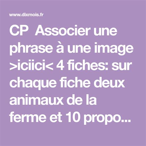 Cp Associer Une Phrase Une Image Iciici