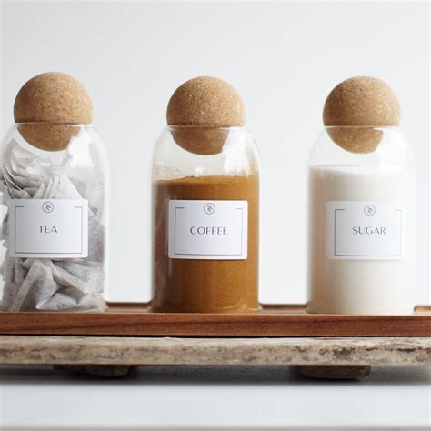 Tea, Coffee, Sugar Glass Jars with Cork Ball Lid - Dryck 500ml – So At