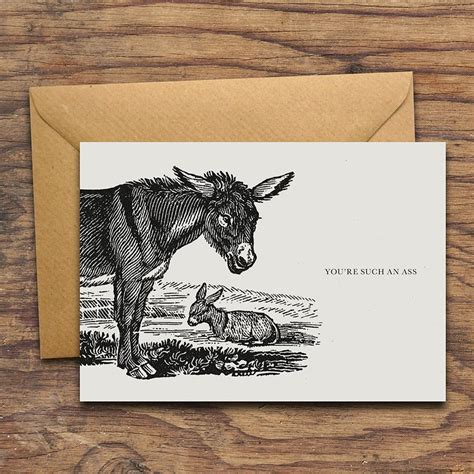 You Re Such An Ass Handmade Greetings Card Folksy