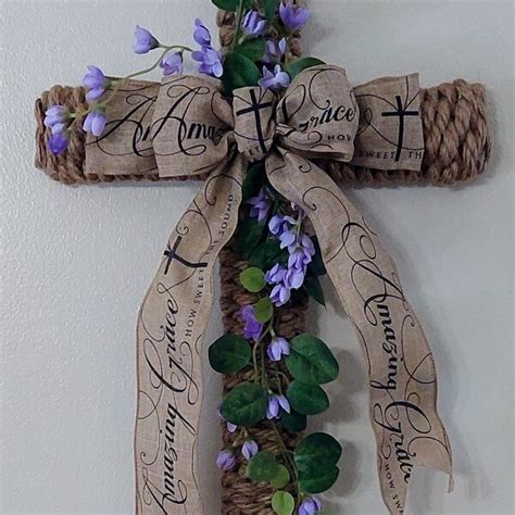 Amazing Grace Ribbon Religious Ribbon Tan Ribbon Burlap Ribbon