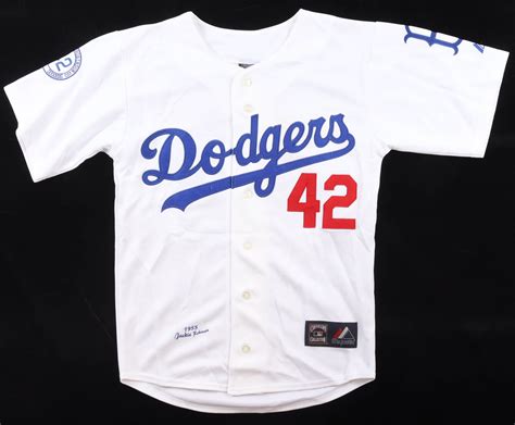 Reggie Jackson Signed "Jackie Robinson" Dodgers Majestic Authentic