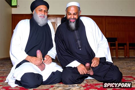 Hijab AI Imam Big Dick Enormous Penis Beard Kneeling Nude Sucks