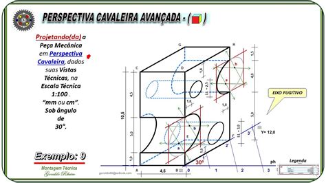 Aula 25 Perspectiva Cavaleira Desenhando PeÇas No Plano Exemplo 3