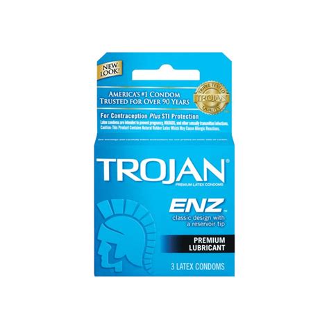 TROJAN Enz Condoms Lubricated Latex 3 Each – valpacks