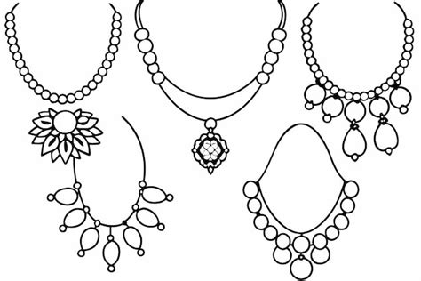 Premium Vector Necklace Line Art Refined Image Embodying Luxurious