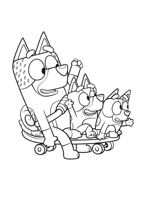 Coloriages De Bluey Et De Bingo Caboucadin