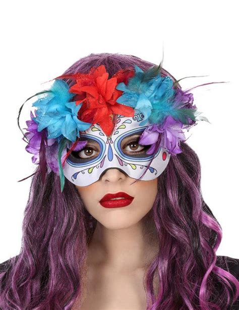 Masque Multicolore Dia De Los Muertos Adulte Vegaooparty