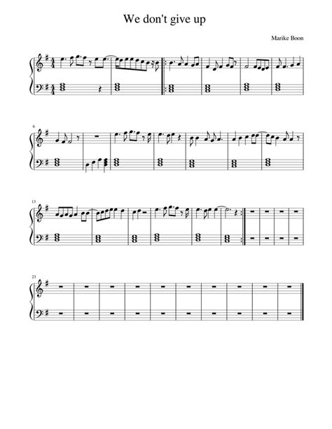 Wedontgiveup Sheet Music For Piano Solo Easy