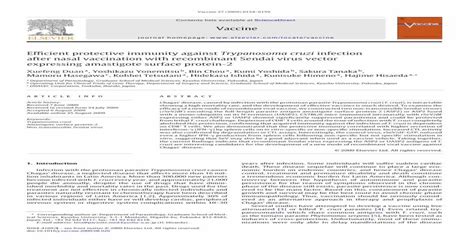 Efficient Protective Immunity Against Trypanosoma Cruzi Infection After