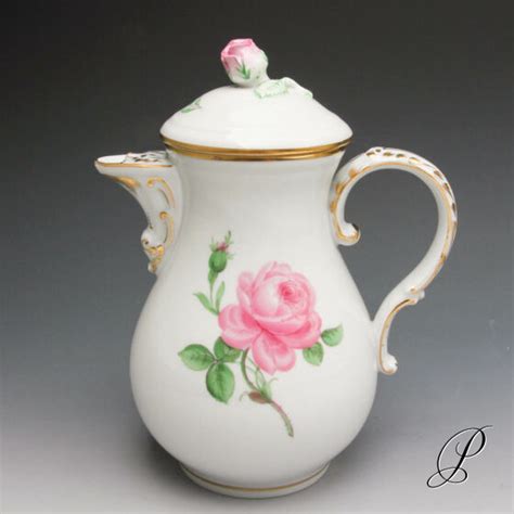 Mokkakanne Meissen Im Dekor Rote Rose Porzellan Porcelain